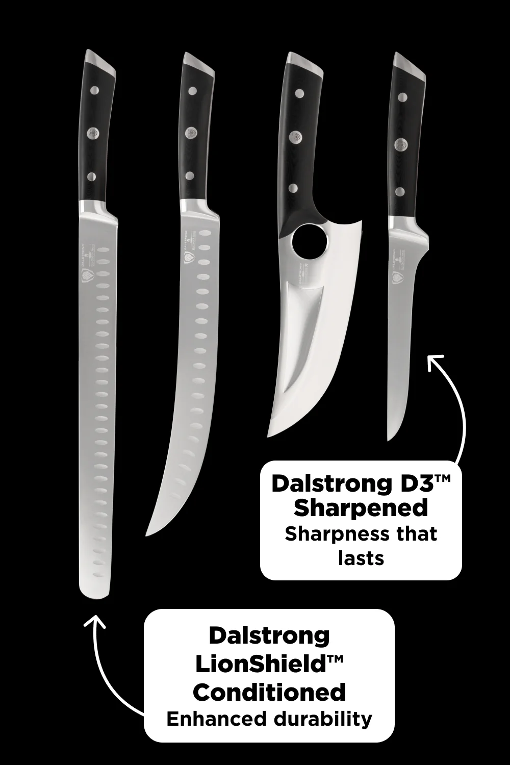 4 Piece Knife Set | Slicing, Boning, Butcher & Venator Knife | Gladiator Series Elite | NSF Certified | Dalstrong © - Image 12