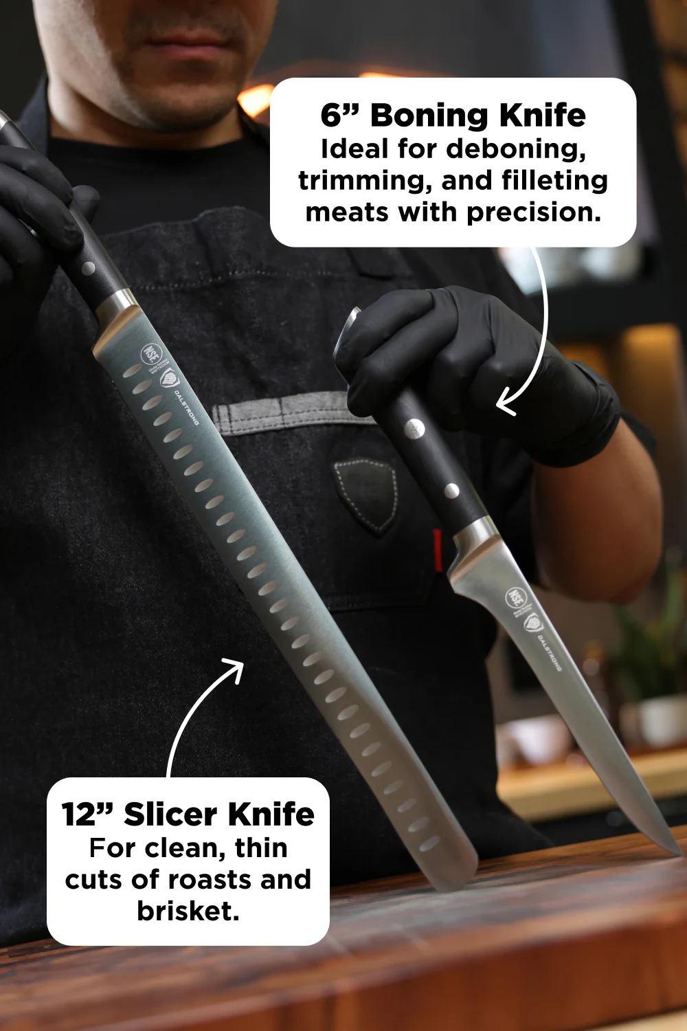 4 Piece Knife Set | Slicing, Boning, Butcher & Venator Knife | Gladiator Series Elite | NSF Certified | Dalstrong © - Image 4