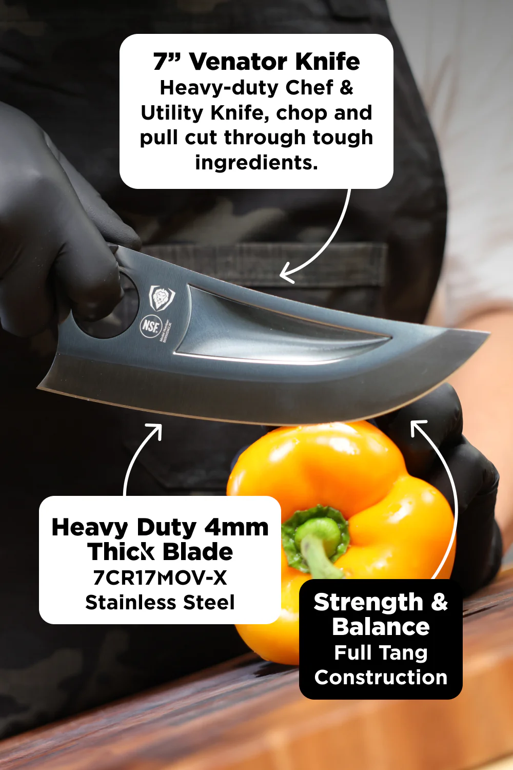 4 Piece Knife Set | Slicing, Boning, Butcher & Venator Knife | Gladiator Series Elite | NSF Certified | Dalstrong © - Image 6