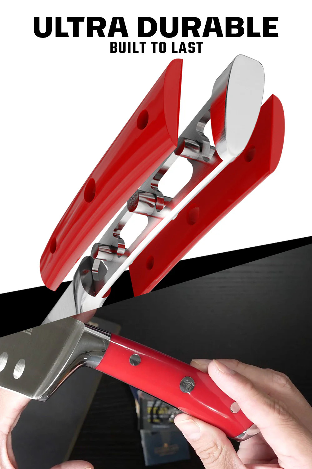 Santoku Knife 7" | Crimson Red ABS Handle | Gladiator Series | NSF Certified | Dalstrong © - Image 3