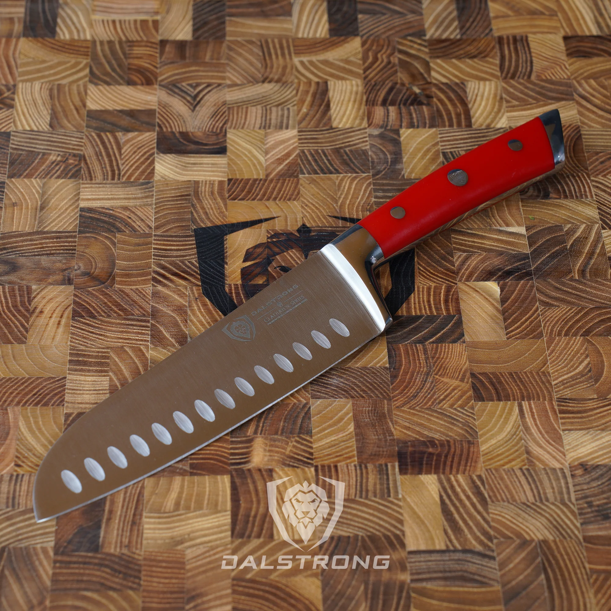 Santoku Knife 7" | Crimson Red ABS Handle | Gladiator Series | NSF Certified | Dalstrong © - Image 8