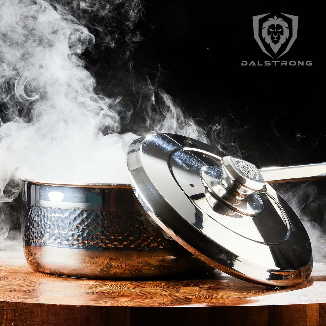 3 Quart Stock Pot | Hammered Finish Silver | Avalon Series | Dalstrong © - Image 4