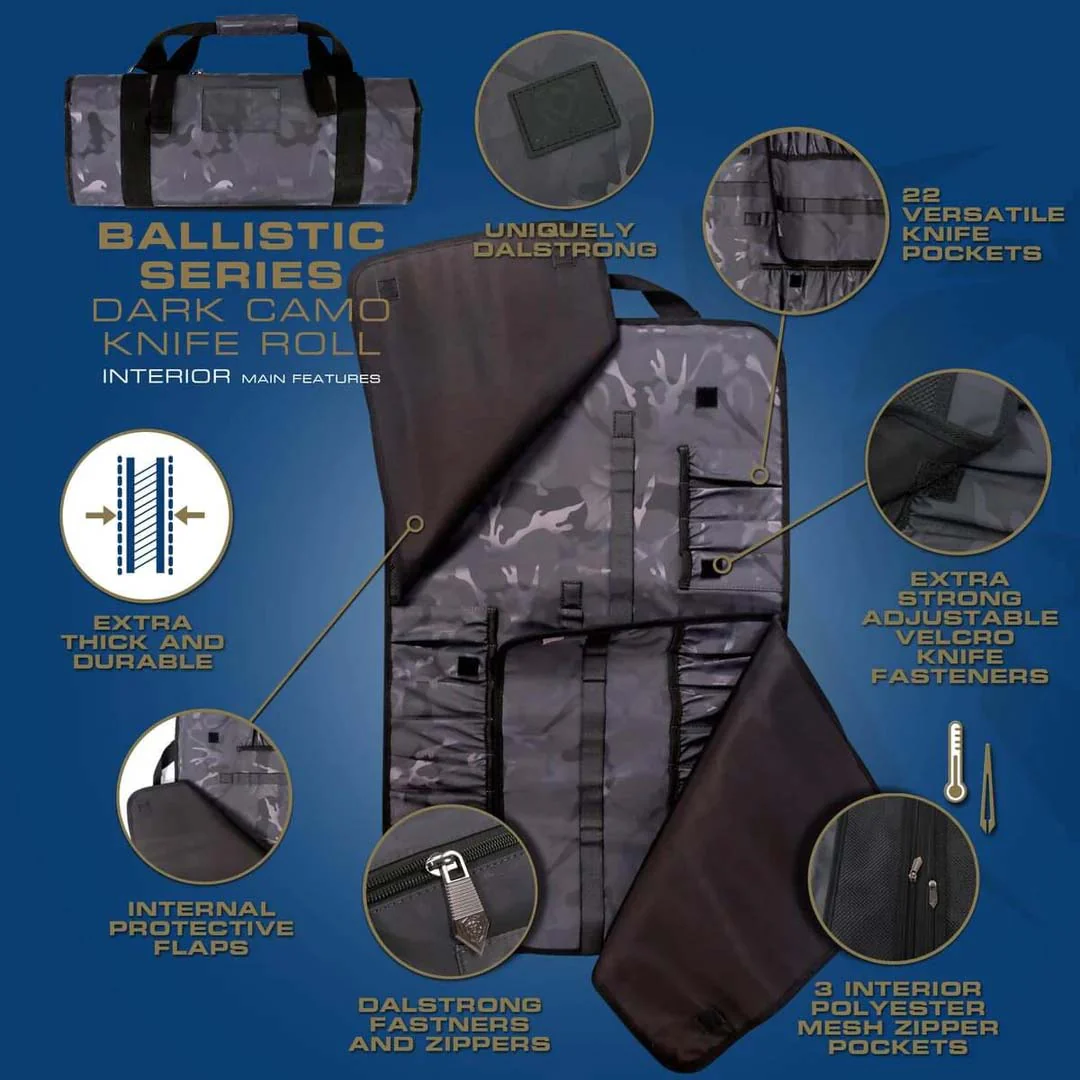 Premium Knife Roll | Dark Camo | Ballistic Series | Dalstrong © - Image 2