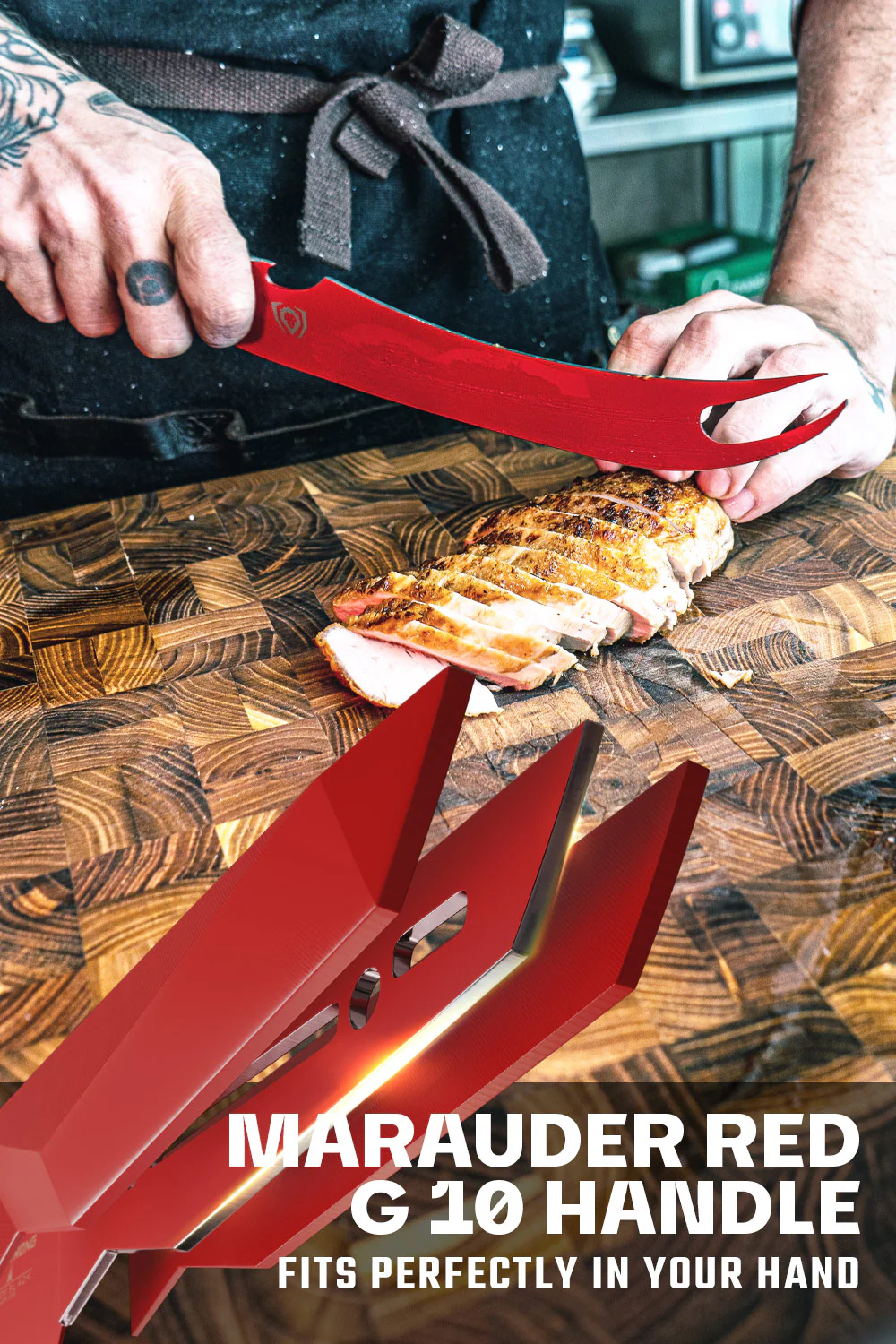 BBQ Pitmaster & Meat Knife 9" | Shadow Black Series | RED Edition | Dalstrong © - Image 4
