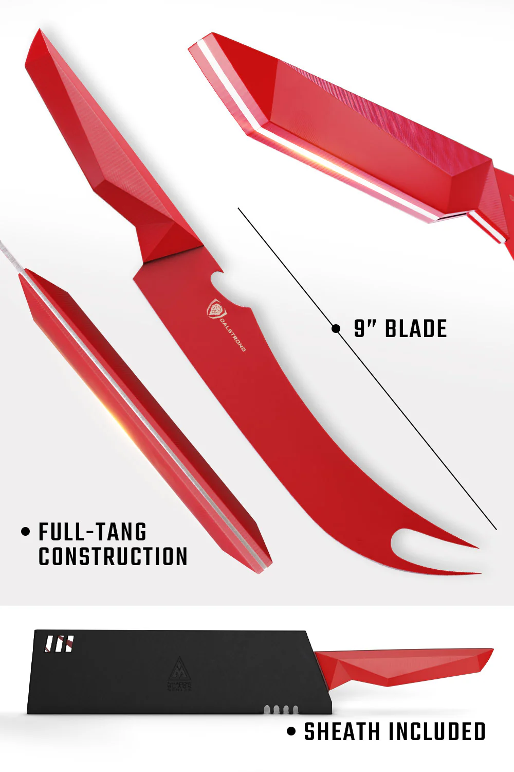 BBQ Pitmaster & Meat Knife 9" | Shadow Black Series | RED Edition | Dalstrong © - Image 6