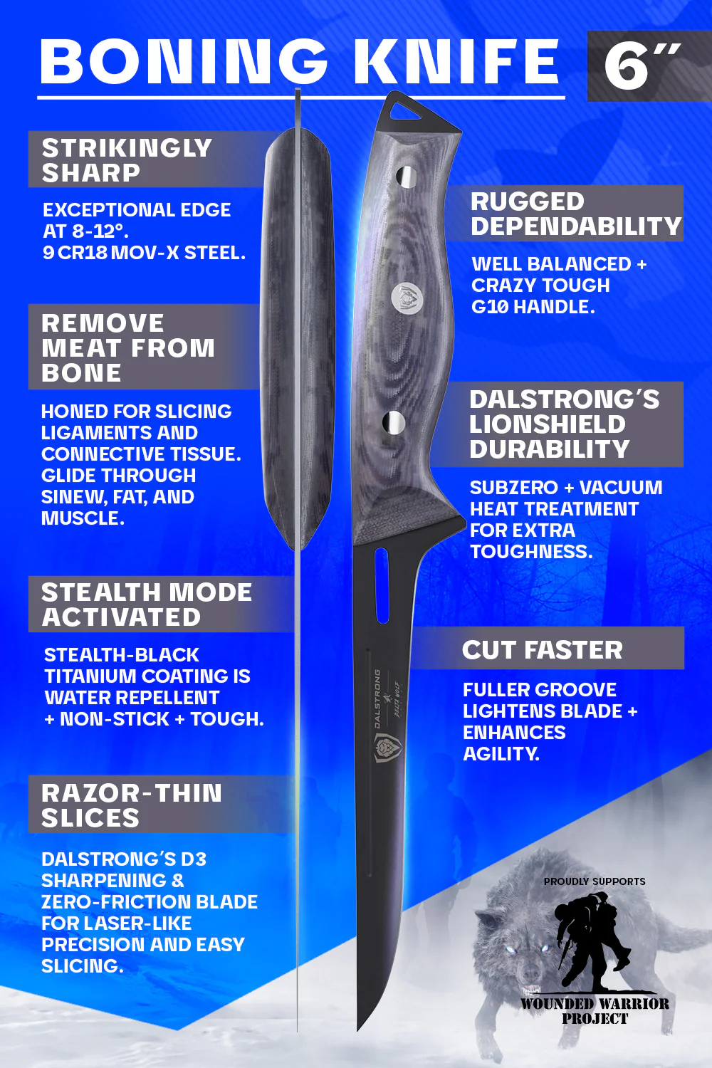 Boning Knife 6" | Delta Wolf Series | Dalstrong © - Image 4