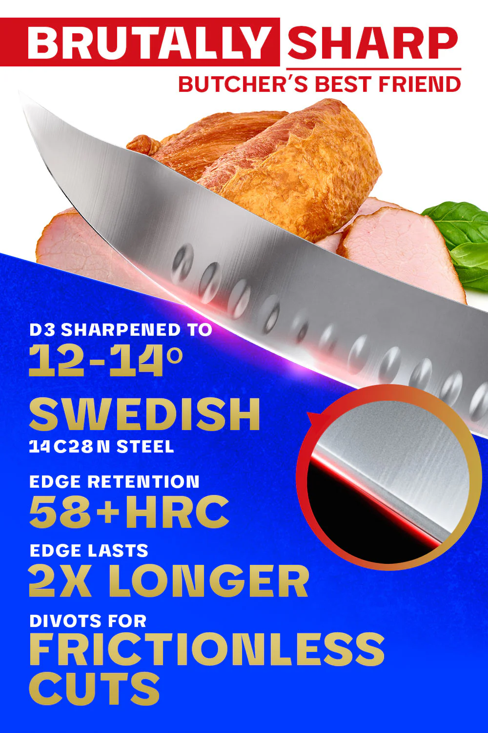Butcher & Breaking Knife 10" | Cimiter Meat Slicer | Centurion Series | Dalstrong © - Image 2