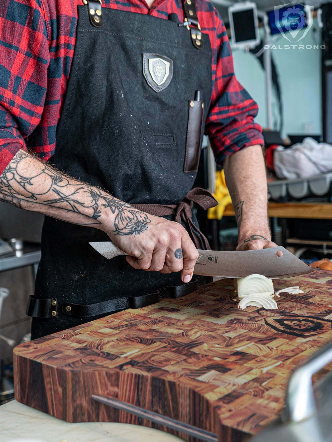 Chef & Cleaver Hybrid Knife 8" | The Crixus | Frost Fire Series | NSF Certified | Dalstrong © - Image 5