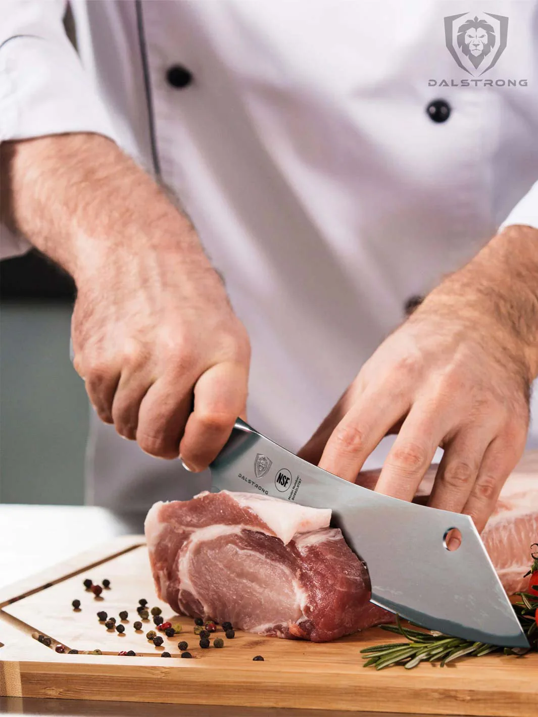Chef & Cleaver Hybrid Knife 8" | The Crixus | Frost Fire Series | NSF Certified | Dalstrong © - Image 7