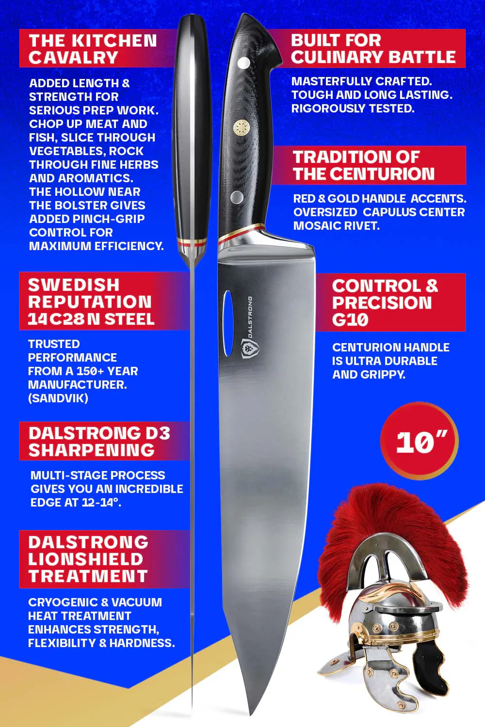 Chef Knife 10" | Centurion Series | Dalstrong © - Image 4