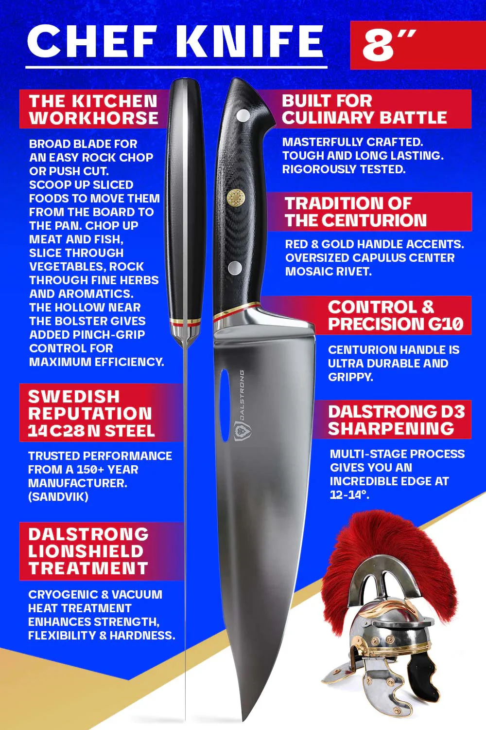 Chef Knife 8" | Centurion Series | Dalstrong © - Image 4