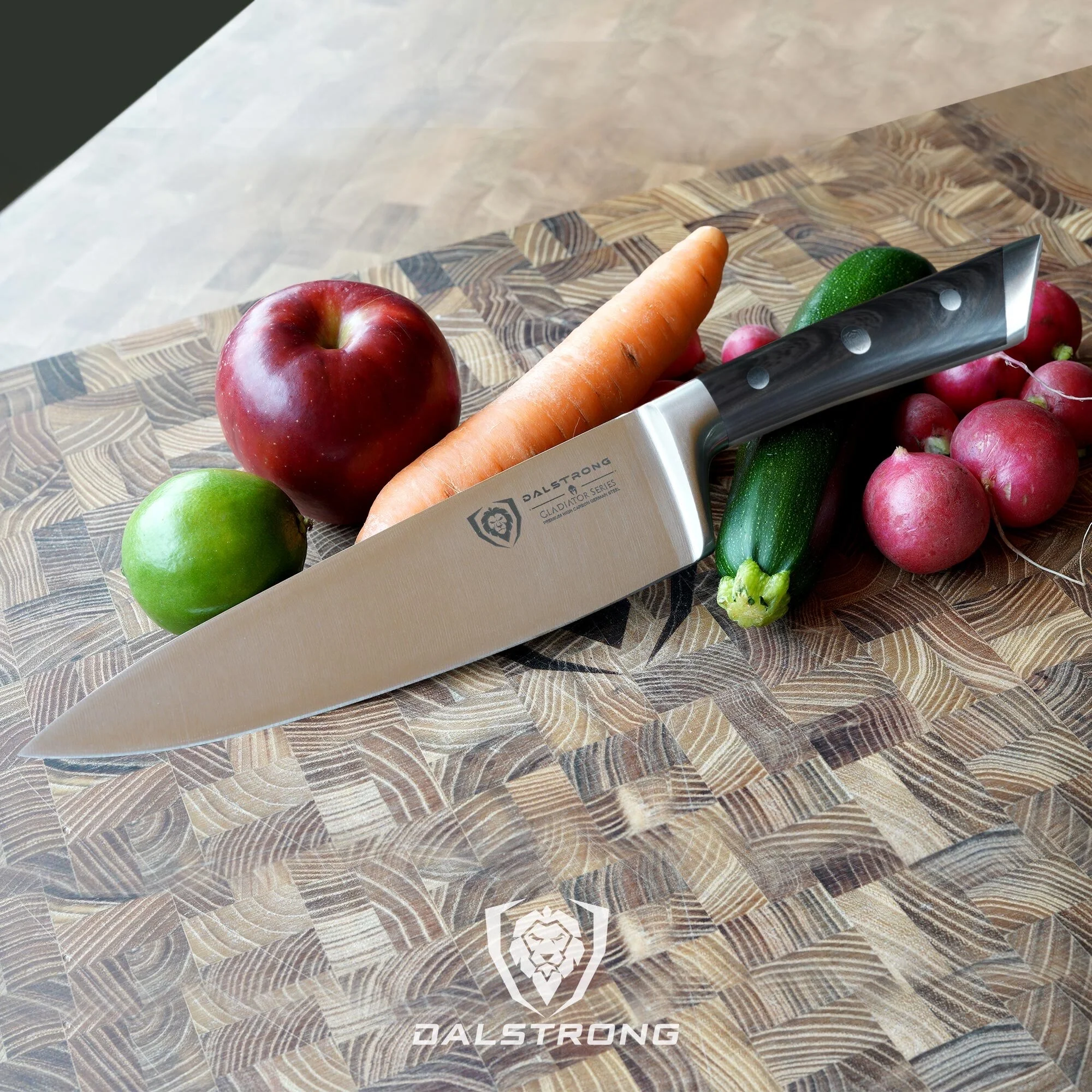 Chef Knife 8" | Faux Wood ABS Handle | Gladiator Series | NSF Certified | Dalstrong © - Image 9
