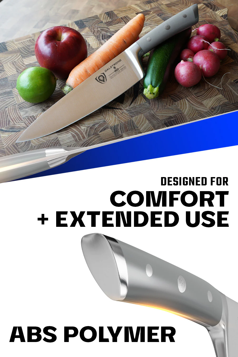 Chef Knife 8" | Grey ABS Handle | Gladiator Series | NSF Certified | Dalstrong © - Image 4