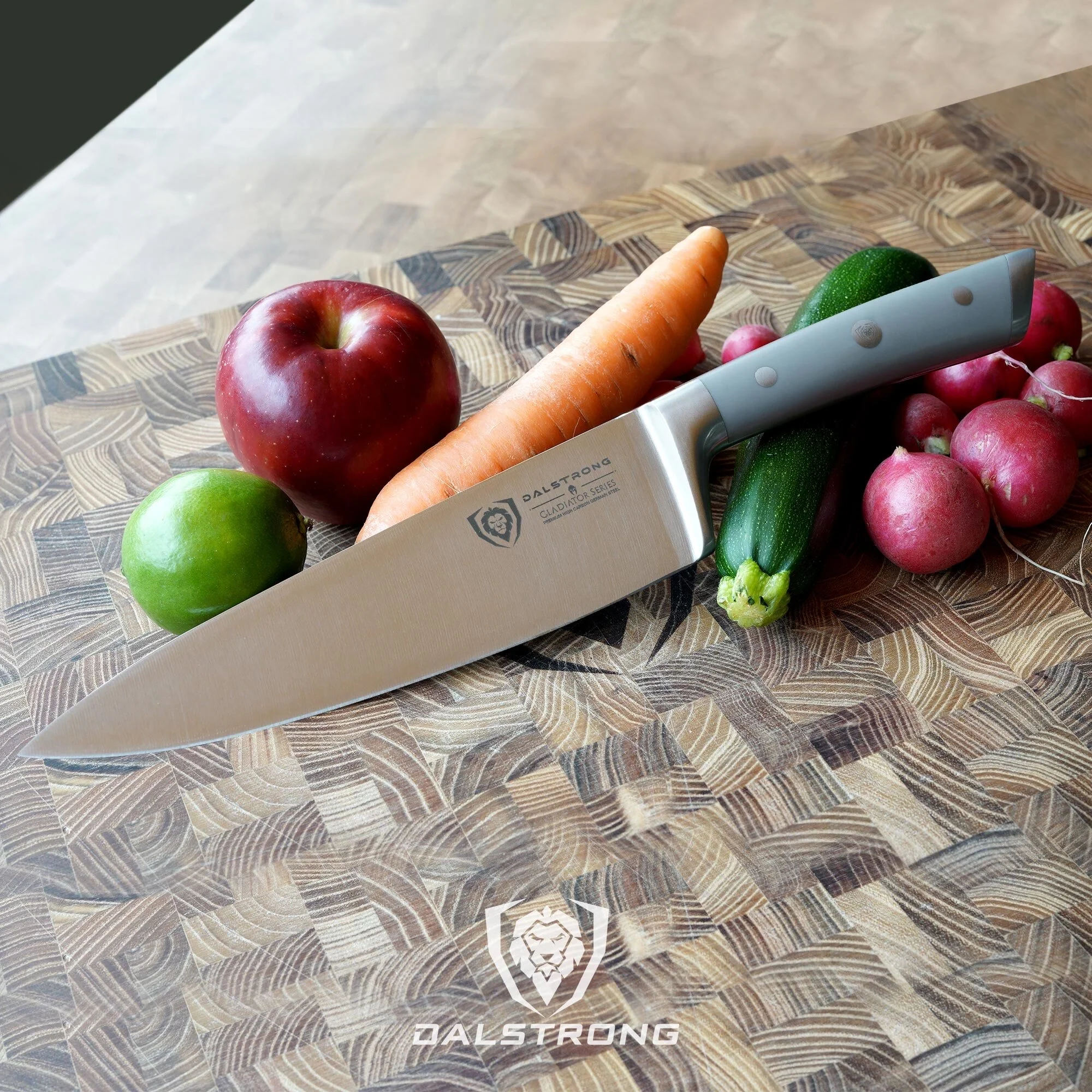 Chef Knife 8" | Grey ABS Handle | Gladiator Series | NSF Certified | Dalstrong © - Image 9