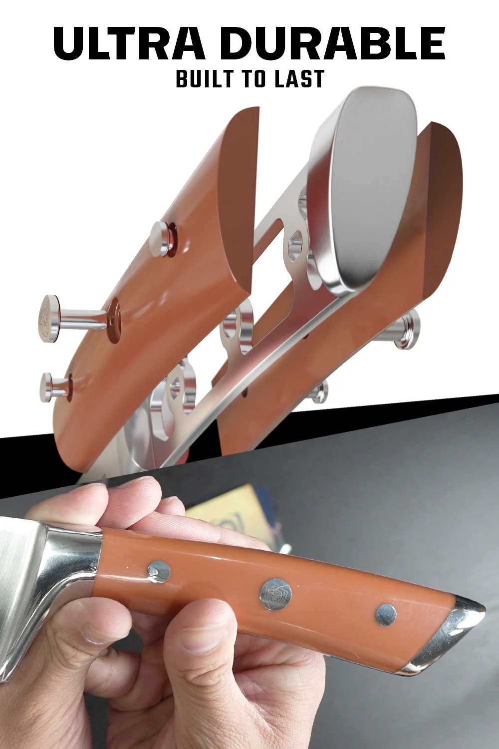 Chef Knife 8" | Orange ABS Handle | Gladiator Series | NSF Certified | Dalstrong © - Image 3