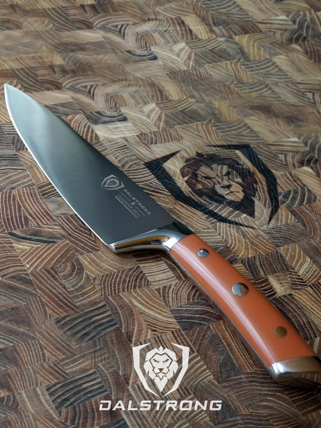 Chef Knife 8" | Orange ABS Handle | Gladiator Series | NSF Certified | Dalstrong © - Image 7