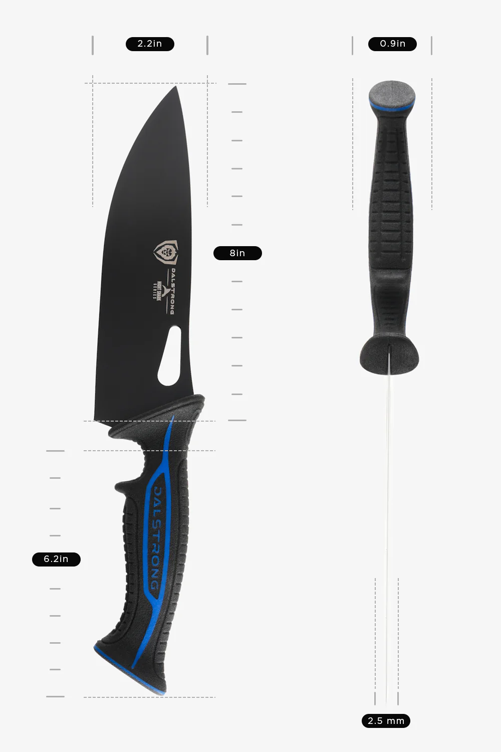 Chef's Knife 8" | Night Shark Series | NSF Certified | Dalstrong © - Image 7