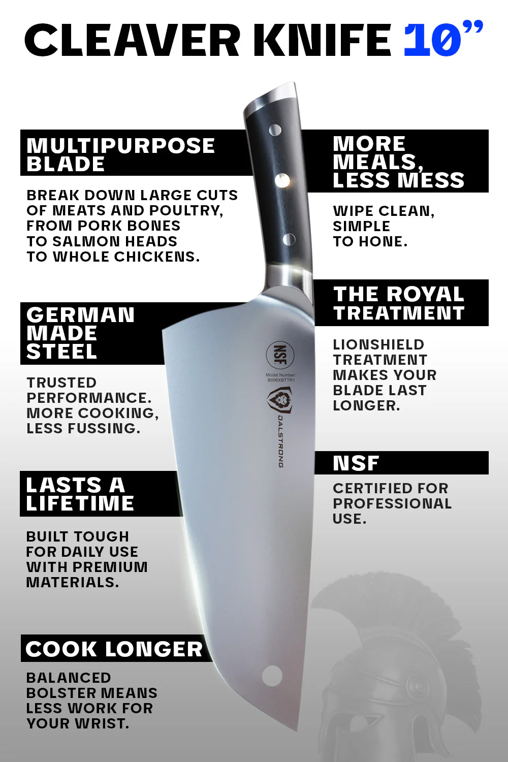 Cleaver Knife 10" | The Bestiarius | Gladiator Series ELITE | NSF Certified | Dalstrong © - Image 5