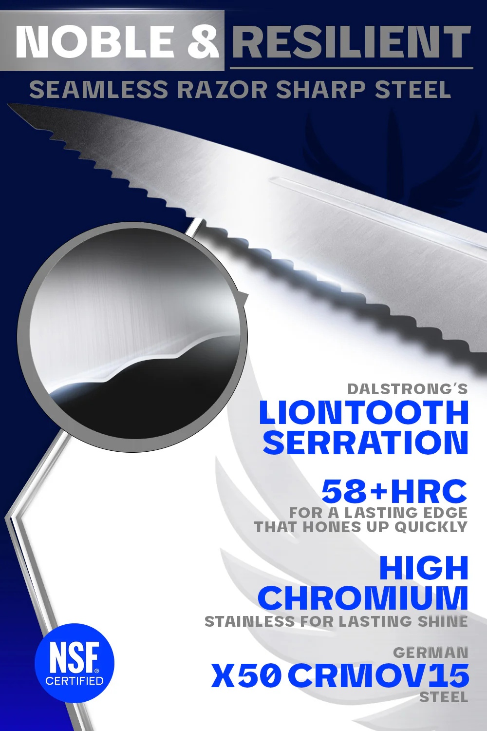 Serrated Utility Knife 5.5" | Crusader Series | NSF Certified | Dalstrong © - Image 2