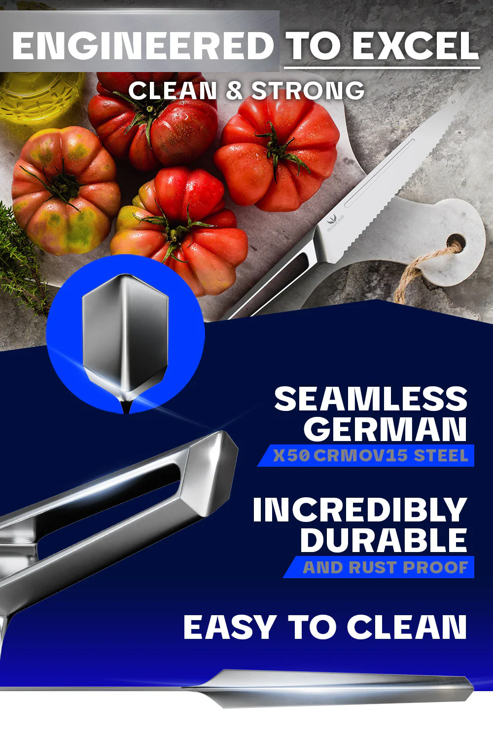 Serrated Utility Knife 5.5" | Crusader Series | NSF Certified | Dalstrong © - Image 5