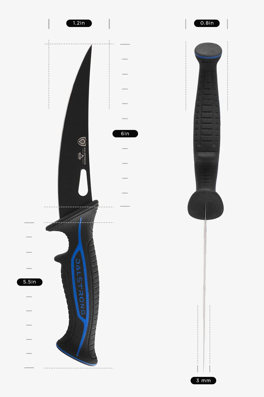 Curved Boning Knife 6" | Night Shark Series | NSF Certified | Dalstrong © - Image 9