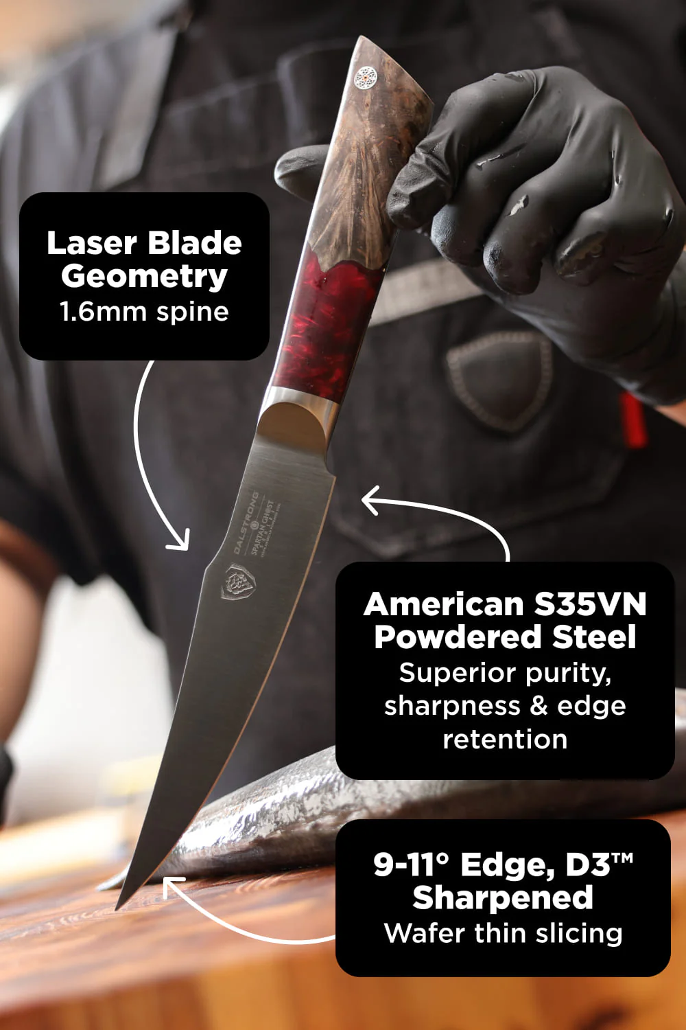 Curved Fillet Knife 6.5" | Spartan Ghost™ Series | Dalstrong © - Image 6