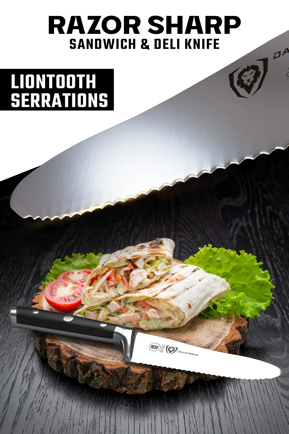 Serrated Sandwich, Deli & Utility Knife 6" | Gladiator Series | NSF Certified | Dalstrong © - Image 2