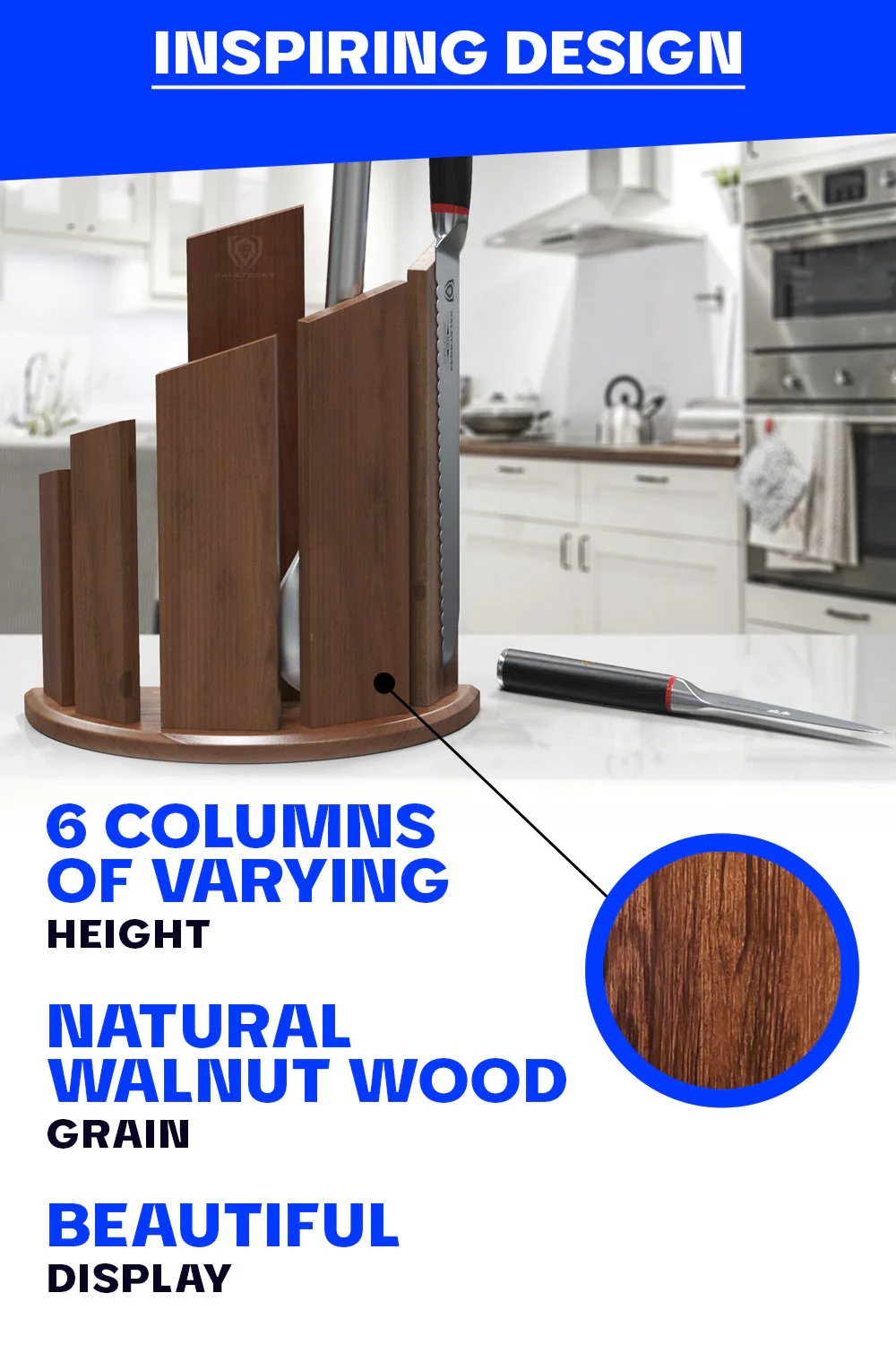 Dragon Spire Magnetic Block | Double-Sided | Walnut Wood | Dalstrong © - Image 3