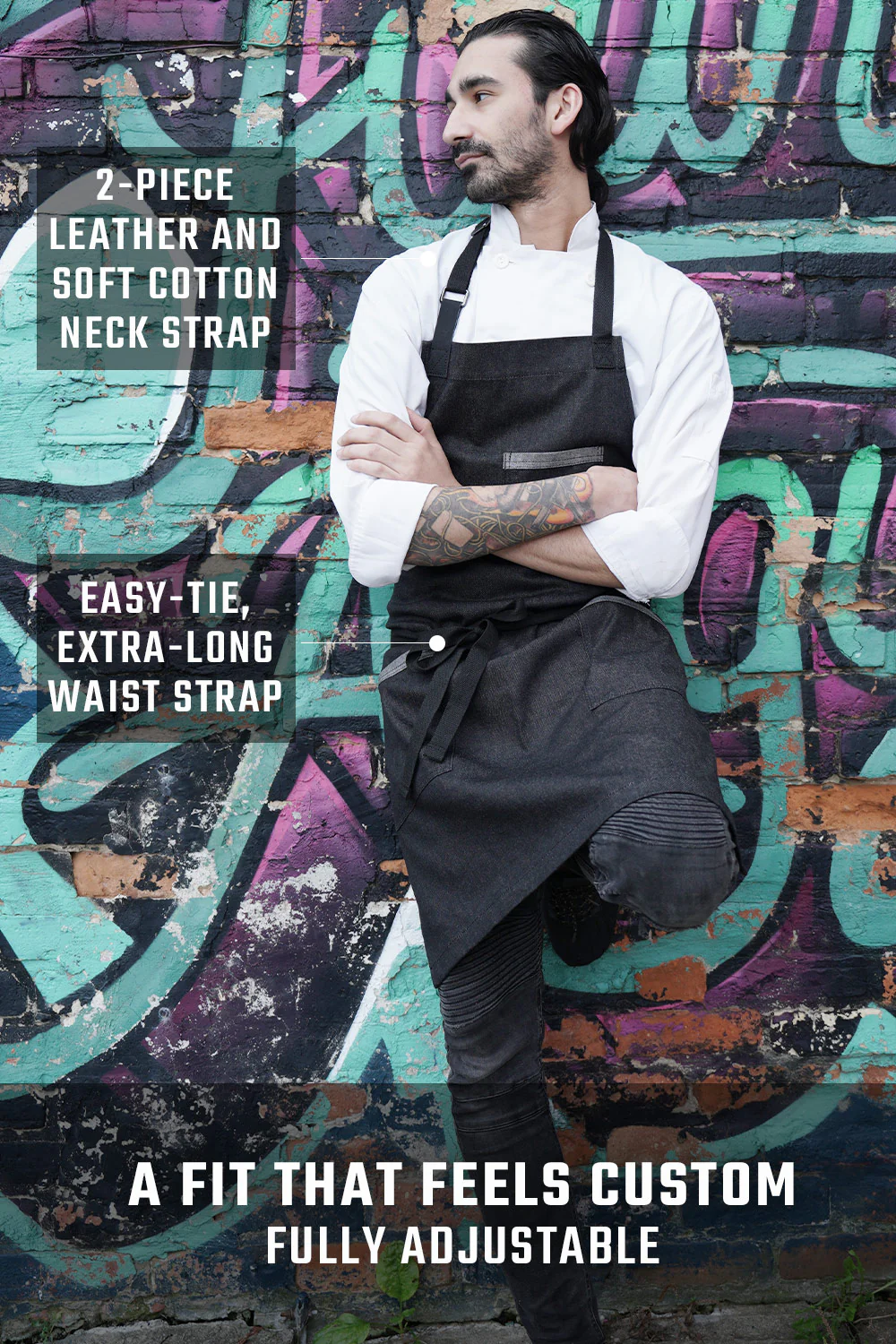 The Night Rider | Black Denim | Professional Chef's Kitchen Apron | Dalstrong © - Image 4