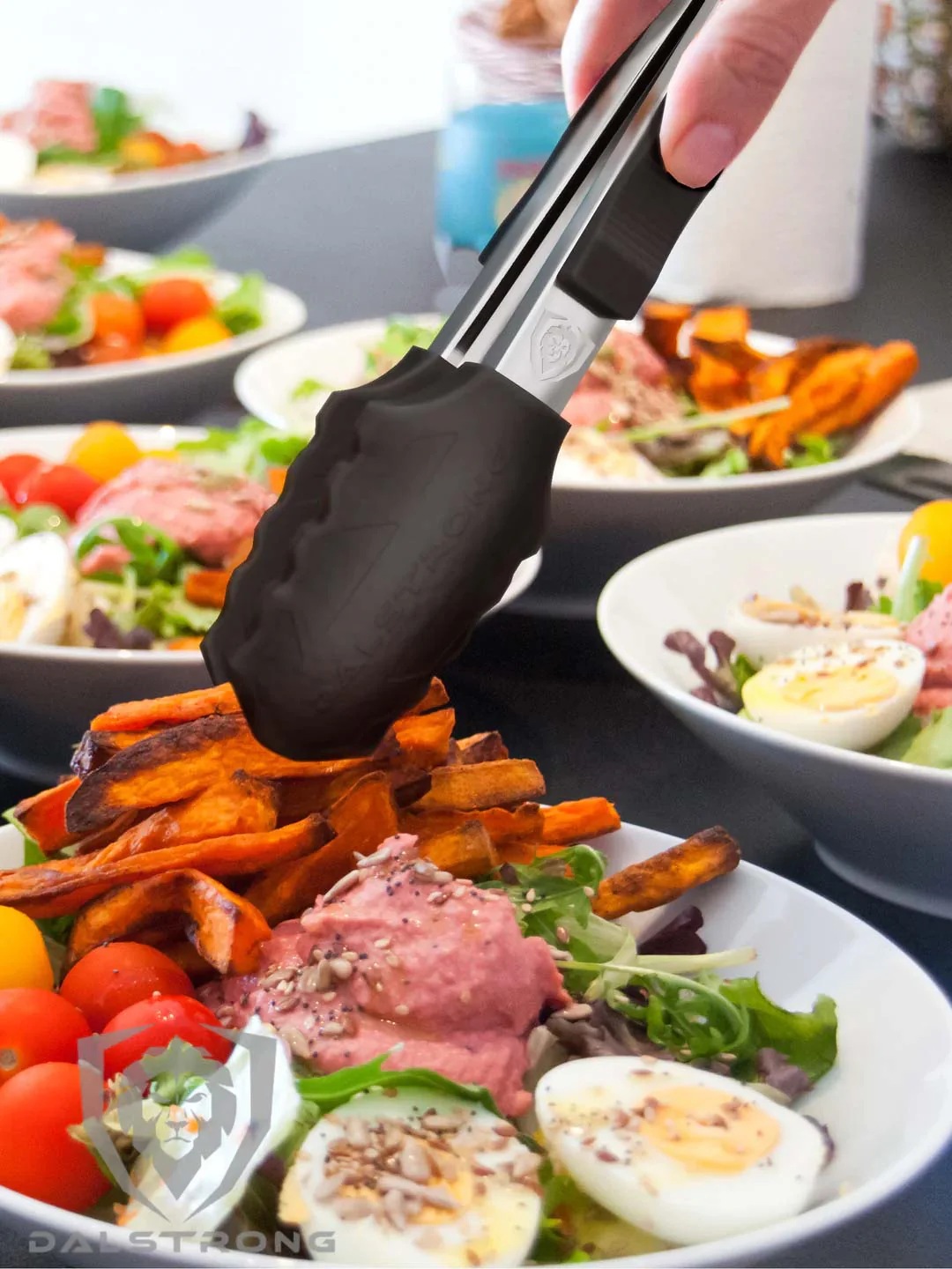 Food Tongs 9" | Scalloped Silicone Tips | Dalstrong © - Image 3