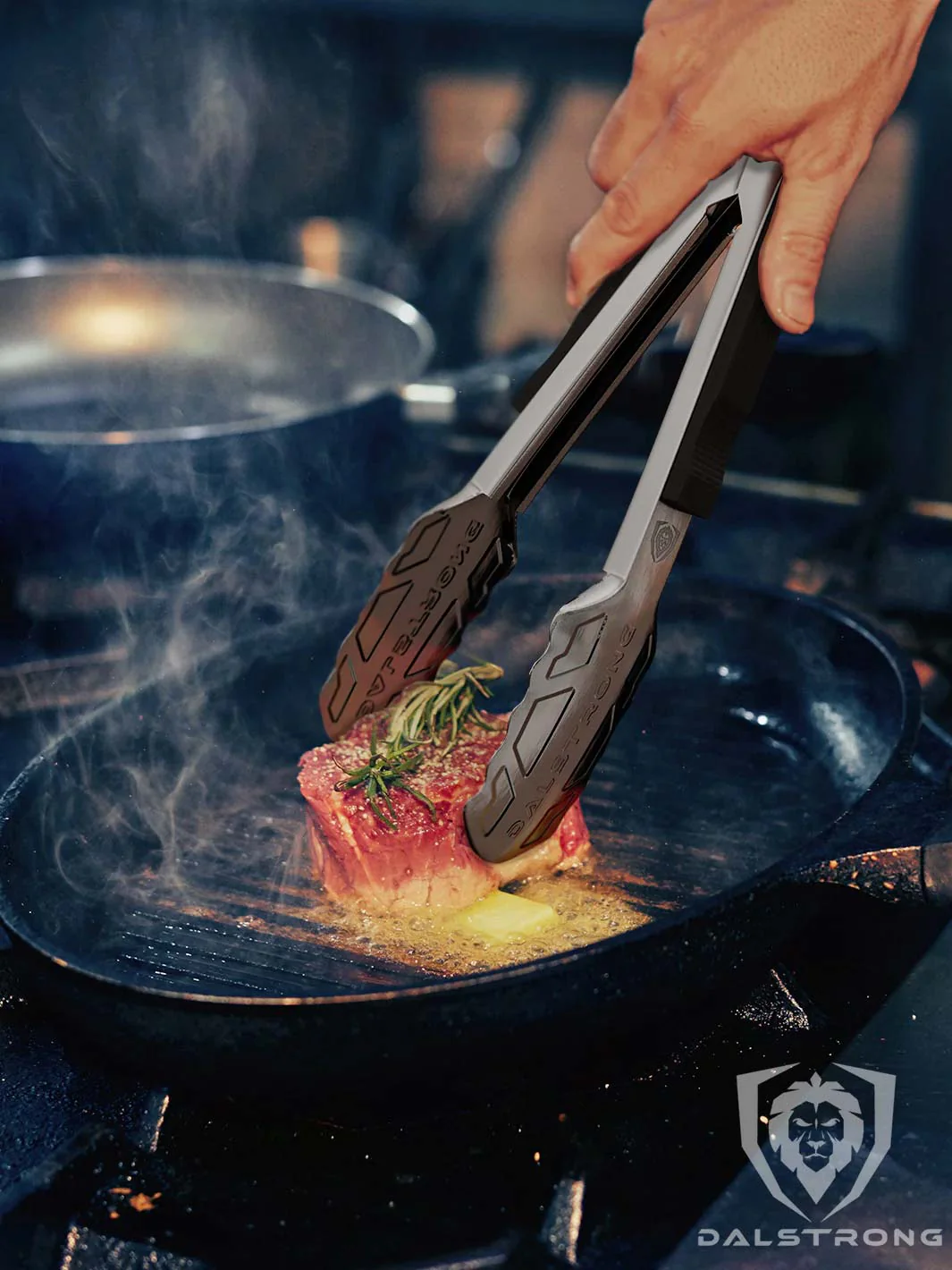 Food Tongs 9" | Stainless Steel Arms & Scalloped Tips | Dalstrong © - Image 3