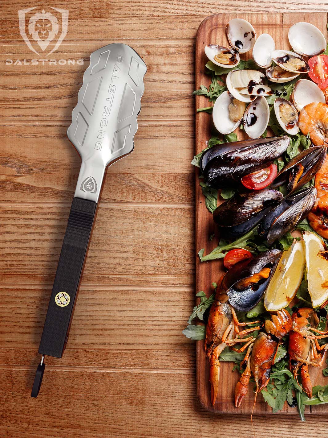 Food Tongs 9" | Stainless Steel Arms & Scalloped Tips | Dalstrong © - Image 4