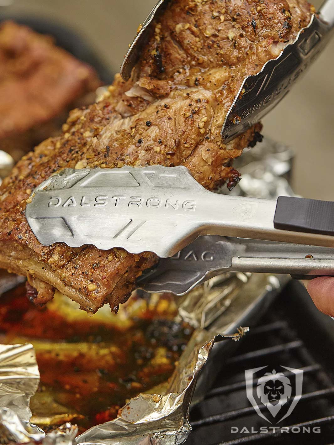 Food Tongs 9" | Stainless Steel Arms & Scalloped Tips | Dalstrong © - Image 5