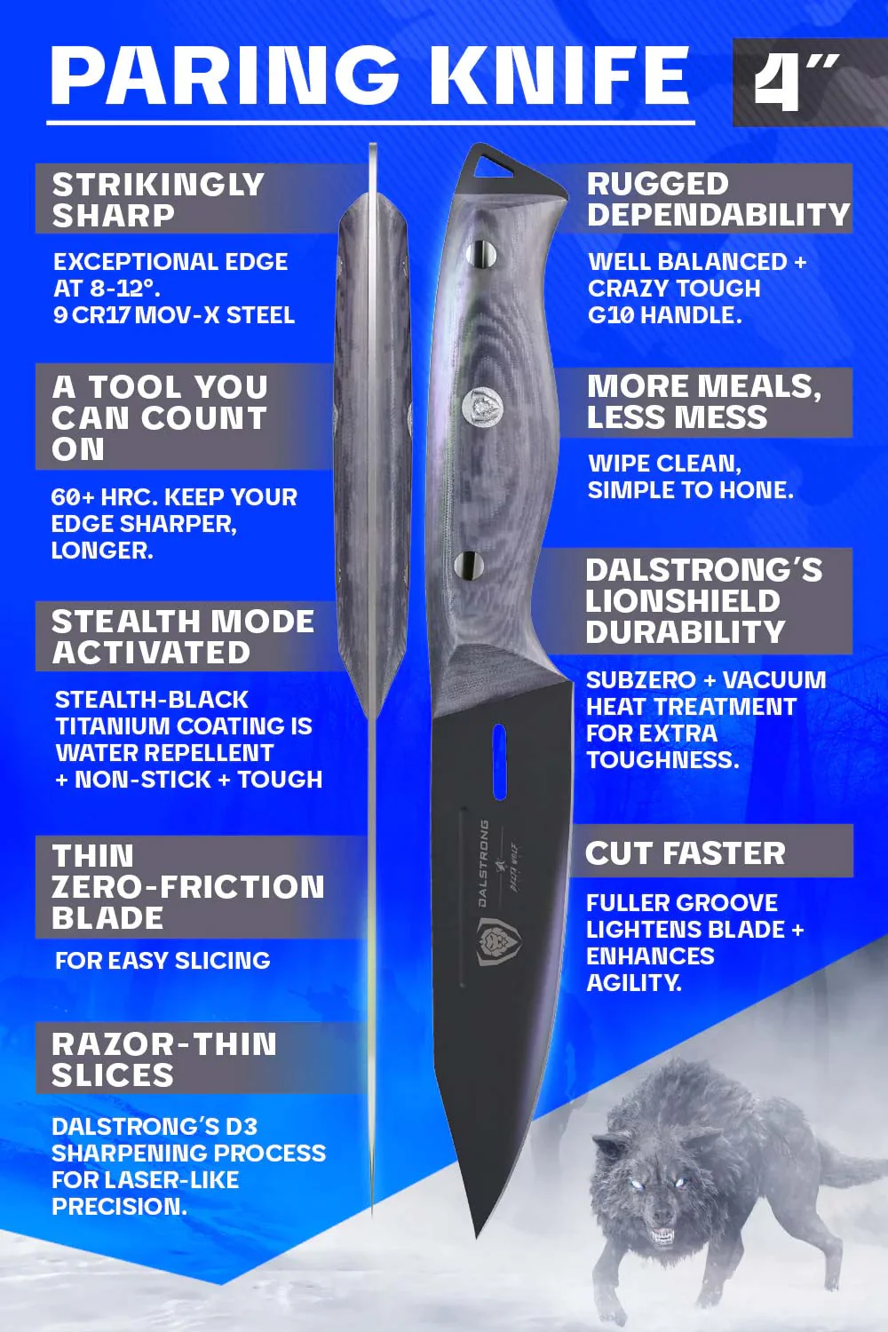 Paring Knife 4" | Delta Wolf Series | Dalstrong © - Image 5