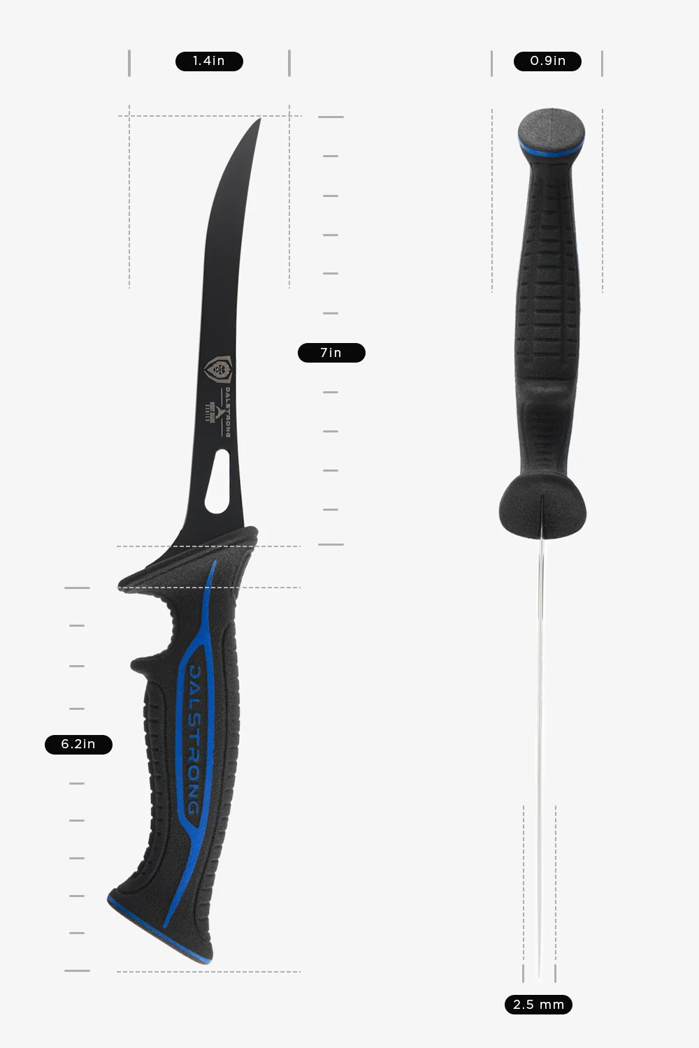 Fillet Knife 7" | Night Shark Series | Flexible Blade | NSF Certified | Dalstrong © - Image 9