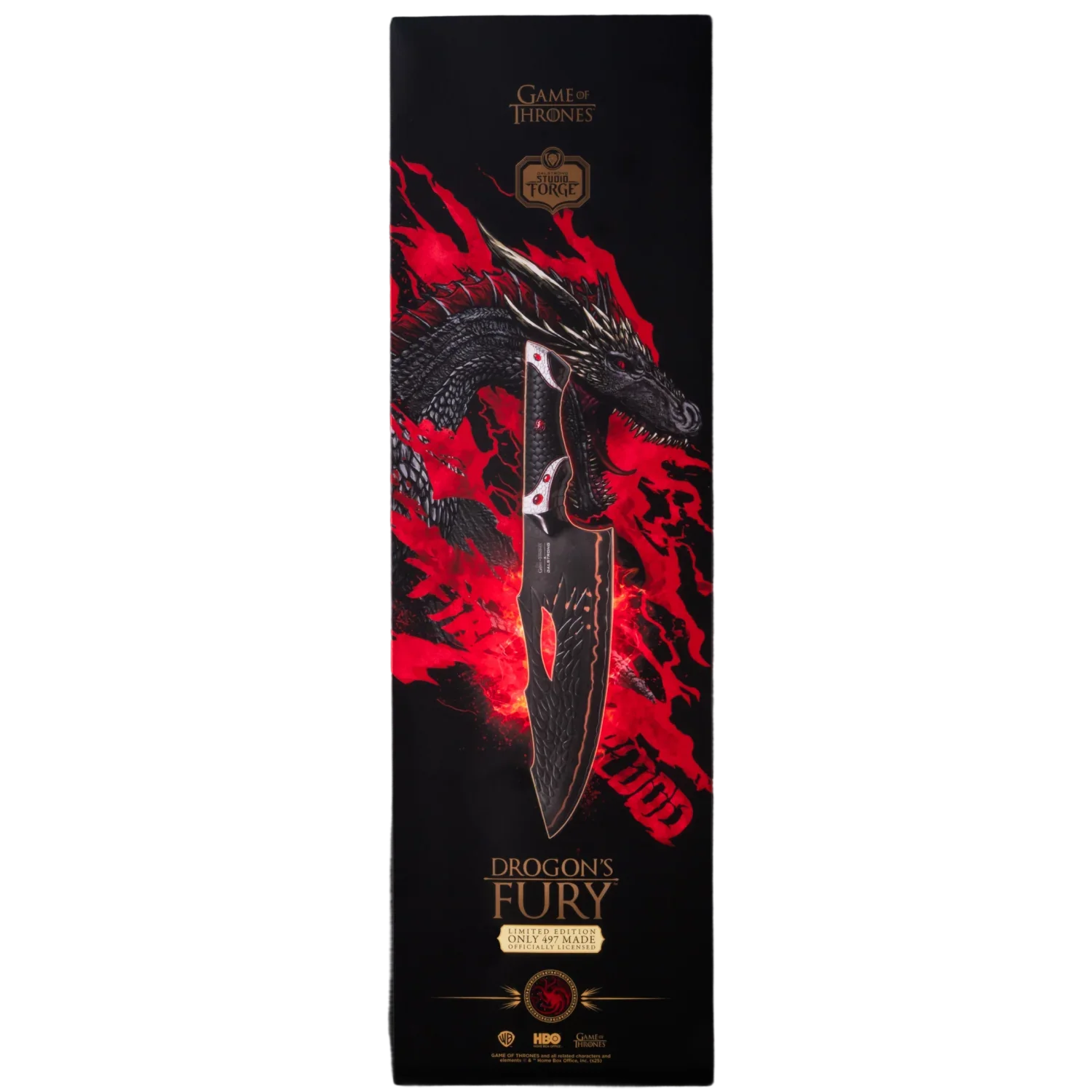 Game of Thrones™ x StudioForge™ | Drogon's Fury™ | 8.5” Collector’s Chef Knife & Sculpted Display Stand - Image 6