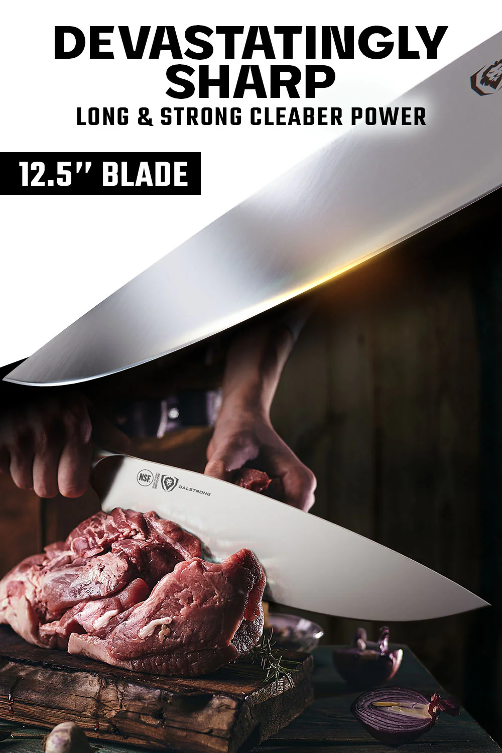 Cleaver & Butcher Knife 12.5" | Devastator | Gladiator Series | NSF Certified | Dalstrong © - Image 3