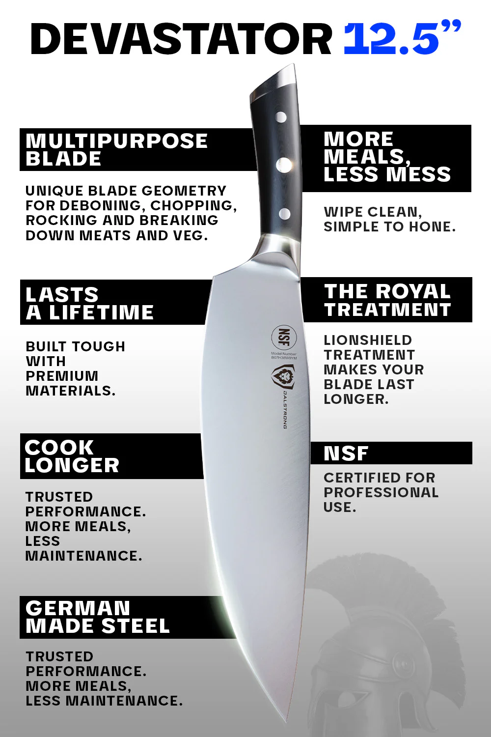 Cleaver & Butcher Knife 12.5" | Devastator | Gladiator Series | NSF Certified | Dalstrong © - Image 6