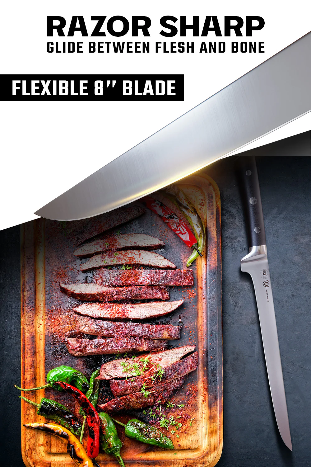 Boning Knife 8" | Gladiator Series | NSF Certified | Dalstrong © - Image 3