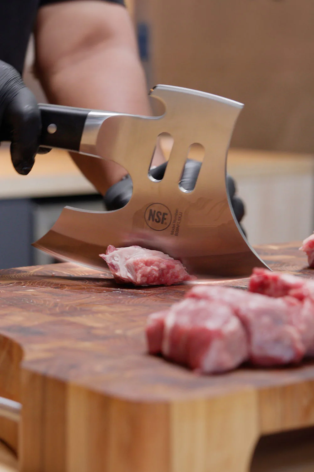 Meat Chopper 8" with Acacia Wood Stand | 'The Punisher' | Gladiator Series | NSF Certified | Dalstrong © - Image 11