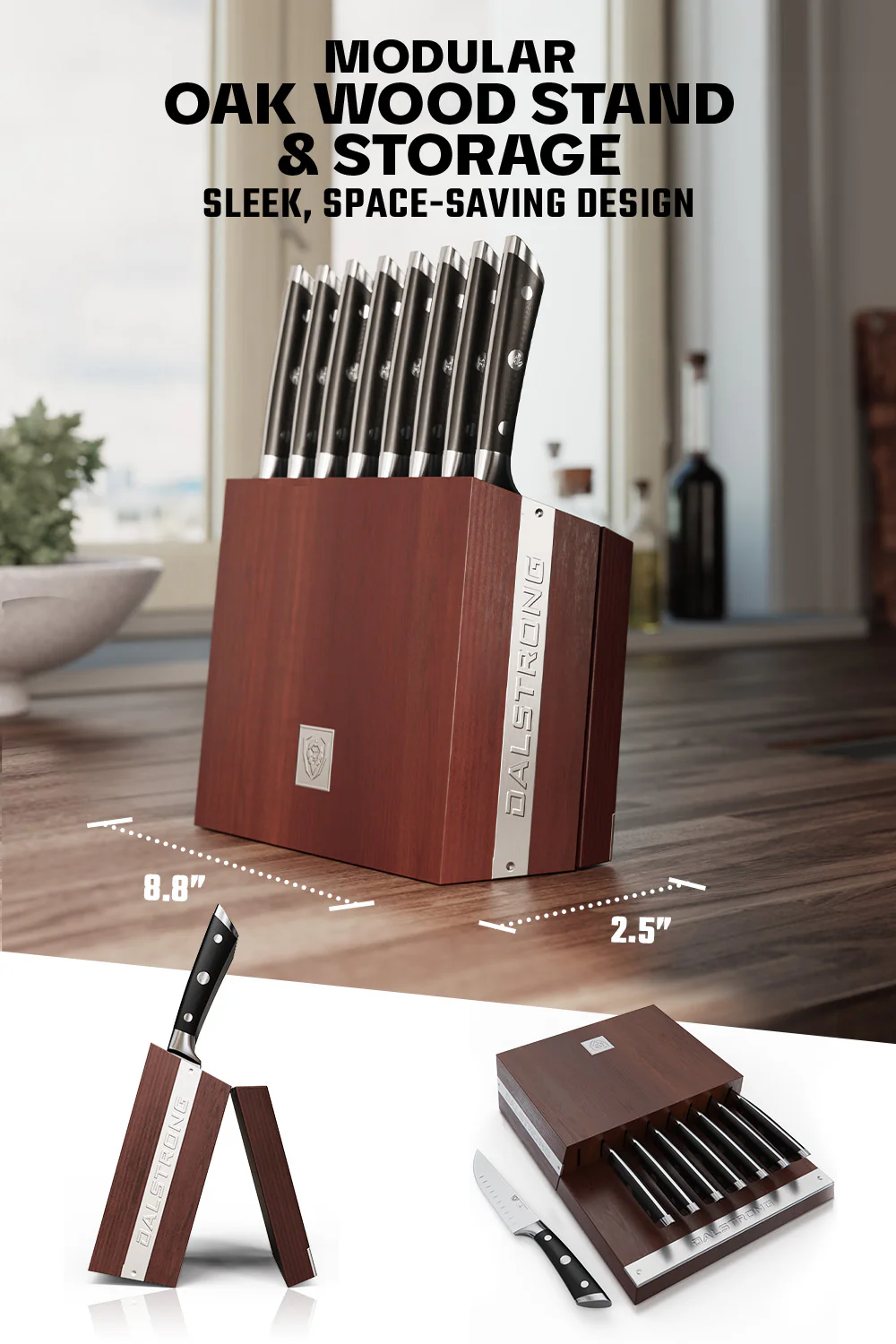 8-Piece Steak Knife Set with Storage Block | Gladiator Series | Knives NSF Certified | Dalstrong © - Image 4