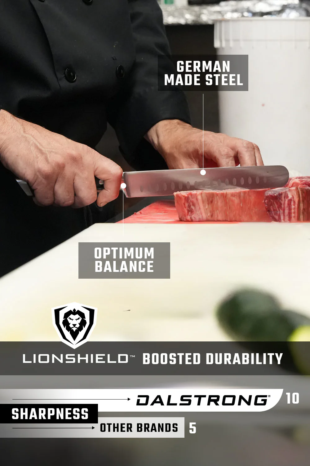 Slicing Carving Knife 8" | Gladiator Series | NSF Certified | Dalstrong © - Image 6