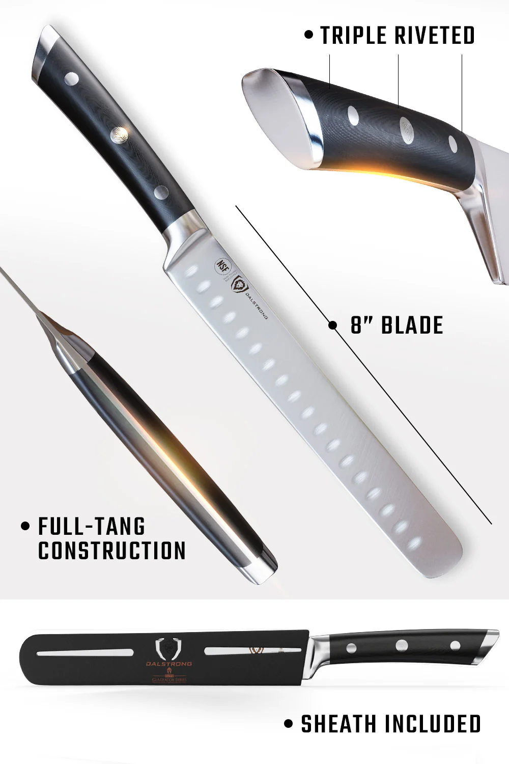 Slicing Carving Knife 8" | Gladiator Series | NSF Certified | Dalstrong © - Image 7