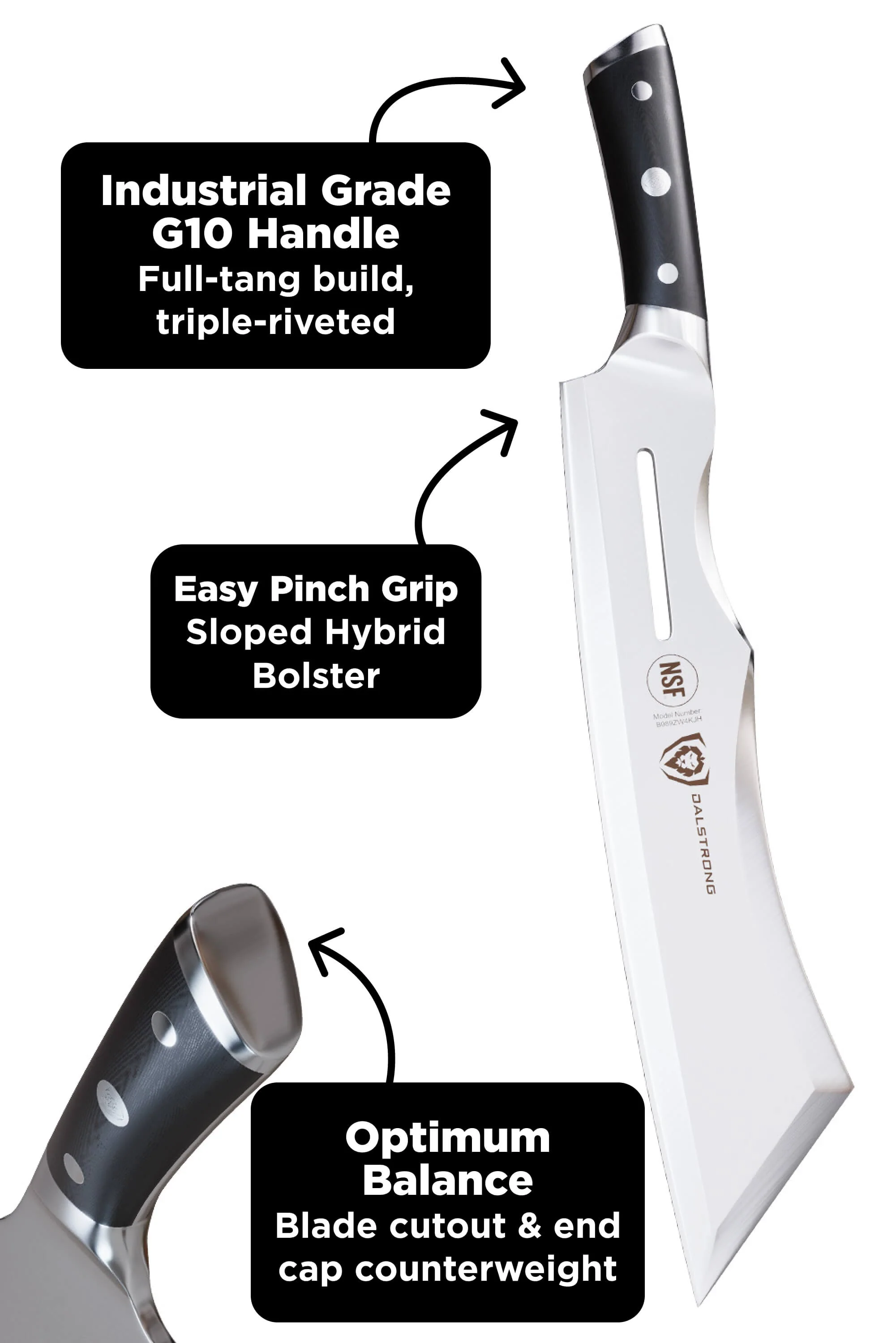 Annihilator Meat Cleaver with Stand 14" | Gladiator Series | Cleaver NSF Certified | Dalstrong © - Image 12