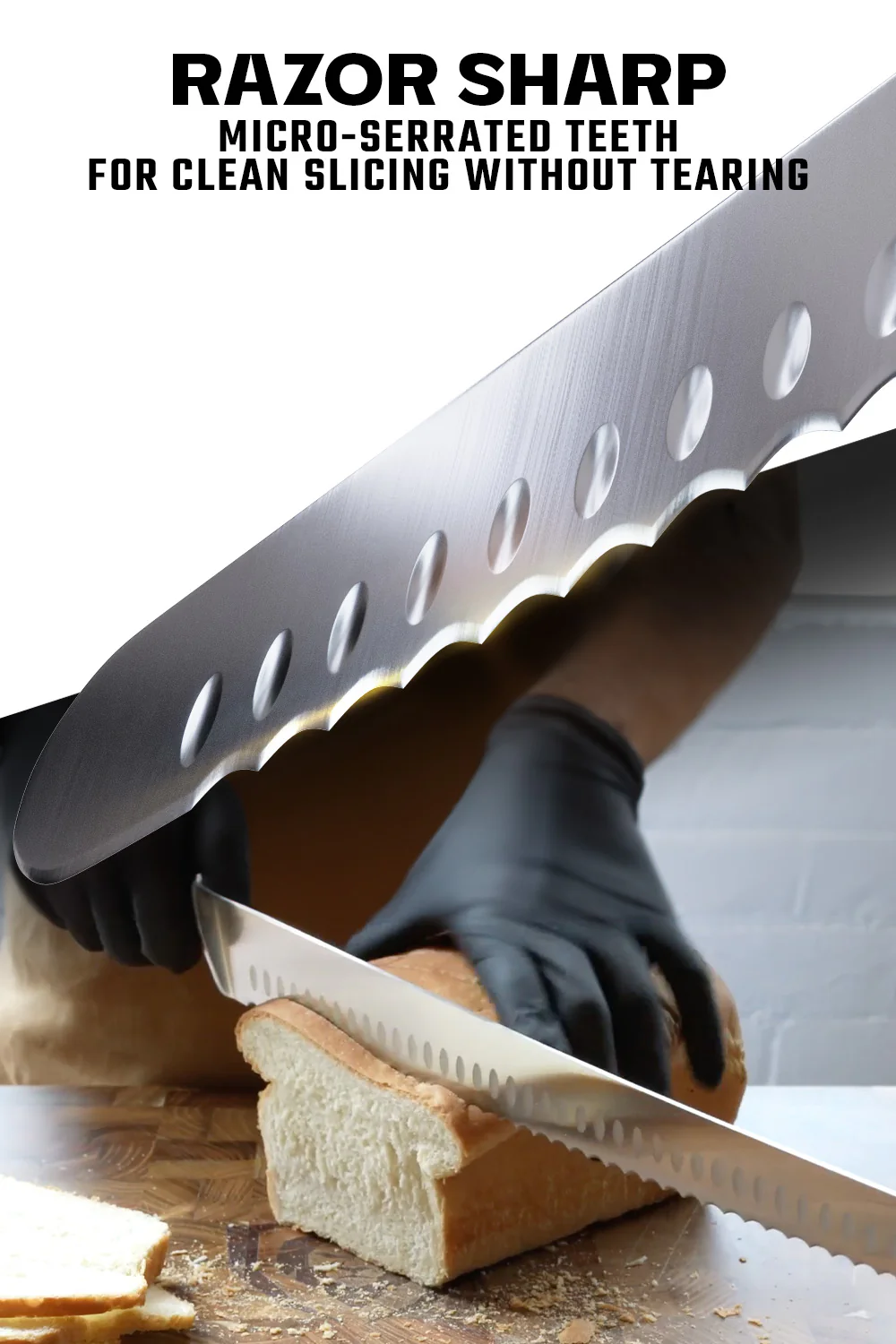Extra-Long Serrated Slicer 14" | Gladiator Series | NSF Certified | Dalstrong © - Image 3