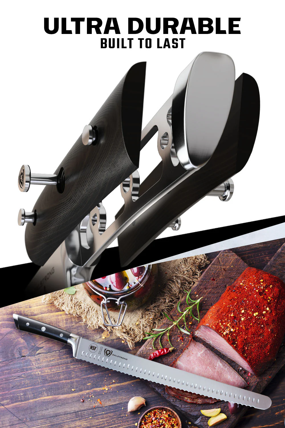Extra-Long Serrated Slicer 14" | Gladiator Series | NSF Certified | Dalstrong © - Image 4