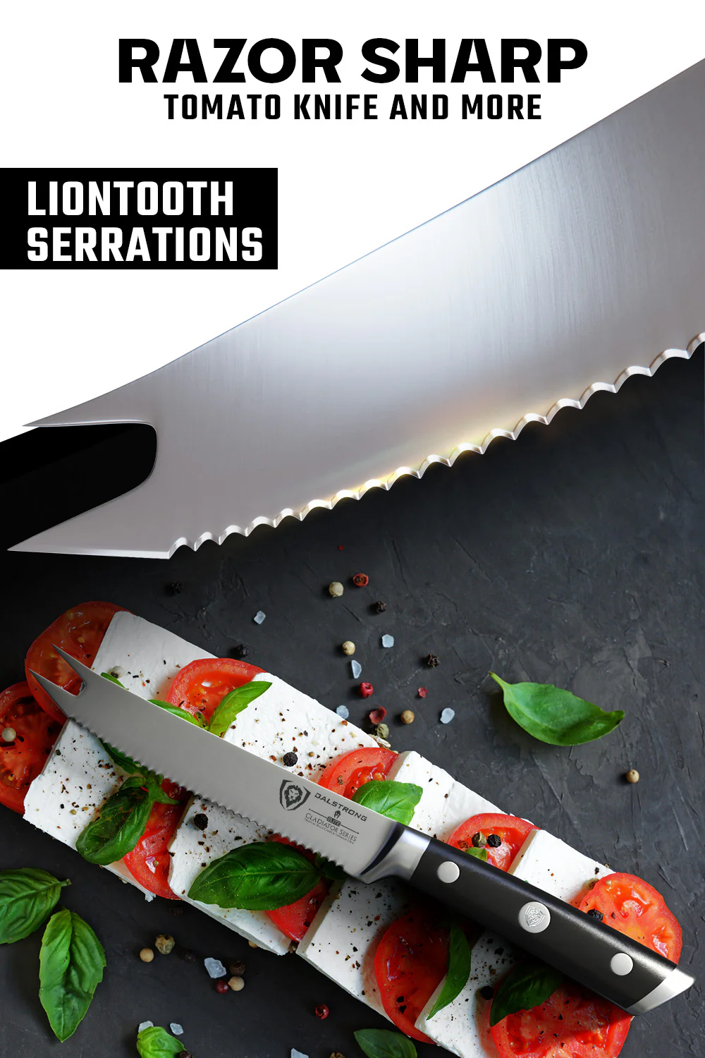 Serrated Tomato Knife 5" | Gladiator Series | NSF Certified | Dalstrong © - Image 3