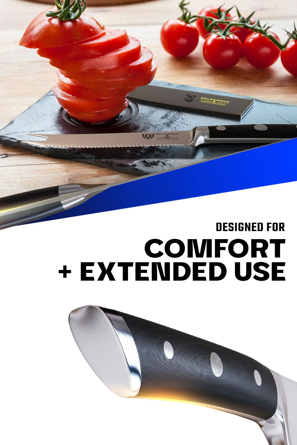 Serrated Tomato Knife 5" | Gladiator Series | NSF Certified | Dalstrong © - Image 5