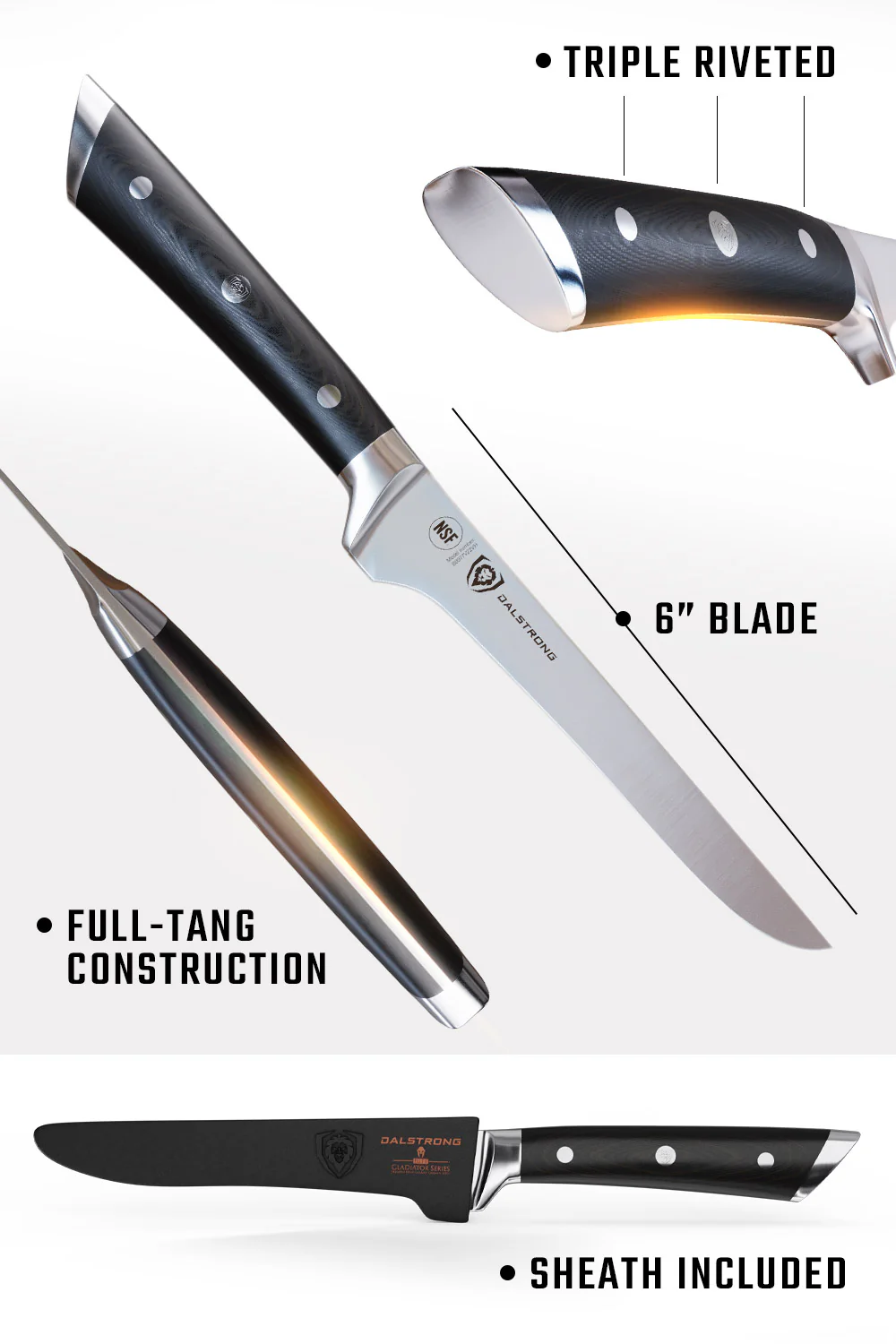 Boning Knife 6" | Gladiator Series | NSF Certified | Dalstrong © - Image 7