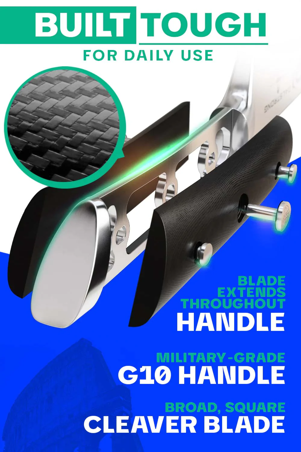 Cleaver Knife 7" | Gladiator Series | NSF Certified | Dalstrong © - Image 4